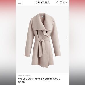 Cuyana Wool Cashmere Sweater Wrap Coat